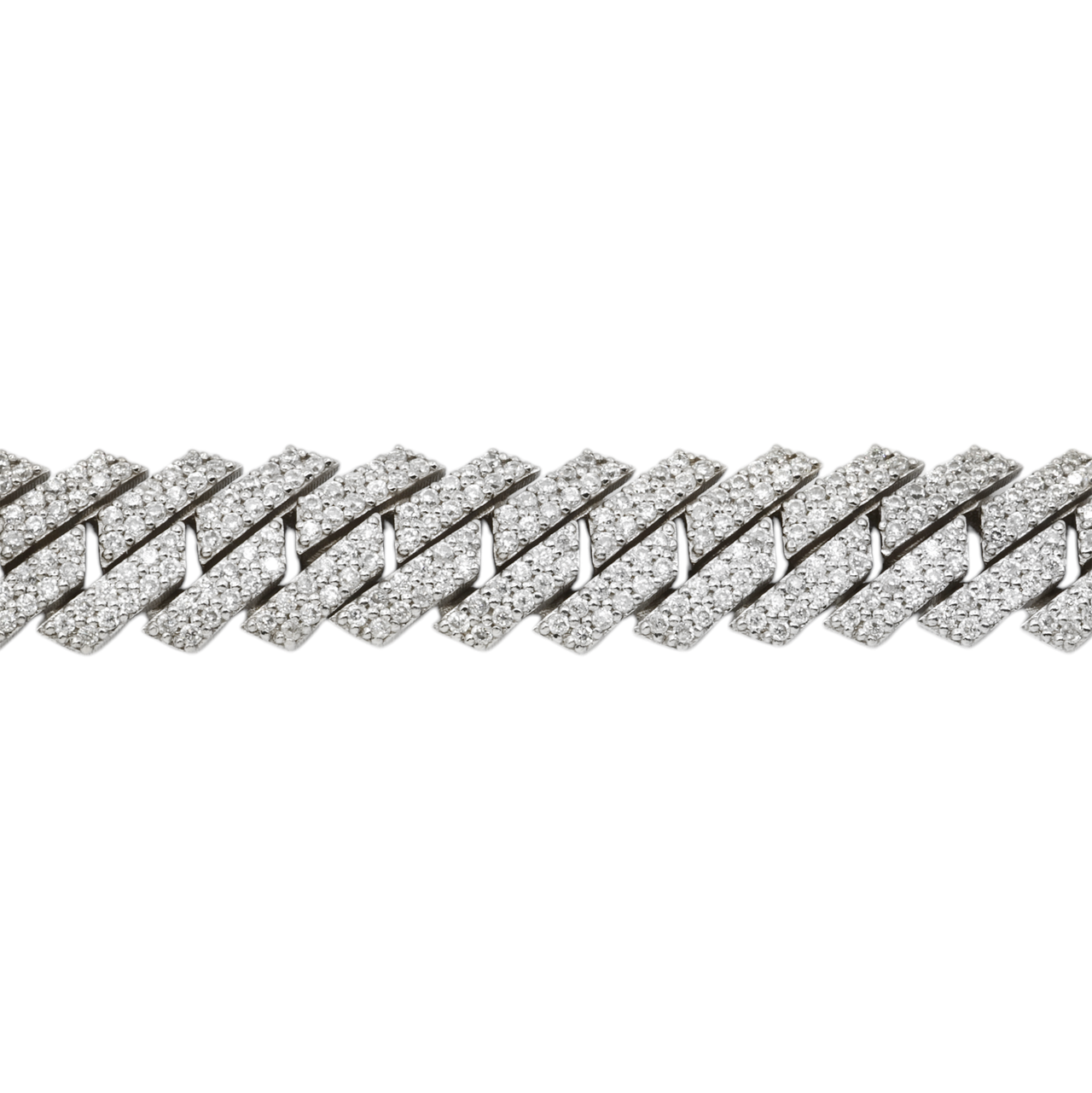 14k White Gold Lab Diamond Cuban Chain 8.5mm 8.49 ctw