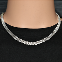 Thumbnail for 14k White Gold Lab Diamond Cuban Chain 8.5mm 8.49 ctw