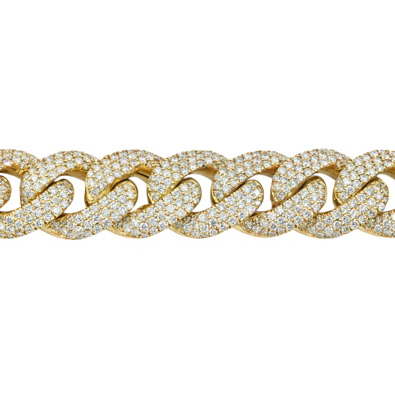 14k Yellow Gold Diamond Pave Cuban 63 ctw  24.5in