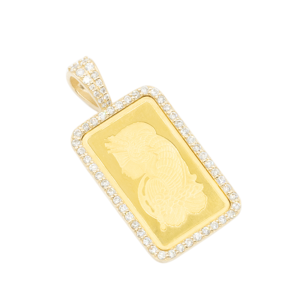 14k Yellow Gold Diamond Bar Pendant .6 Cwt.