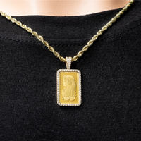 Thumbnail for 14k Yellow Gold Diamond Bar Pendant .6 Cwt.