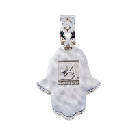 Thumbnail for White 14k White Gold Diamond Hamsa Pendant 3.5 Ctw