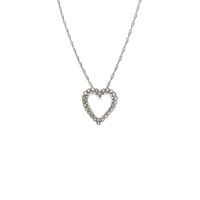 Thumbnail for White 14k White Gold Open Heart Frame Pendant 1 Ctw