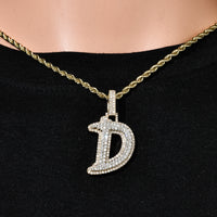 Thumbnail for 14k Two Tone Initial Letter D pendant 2.3 ctw