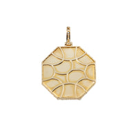 Thumbnail for Yellow 10k Yellow Gold Diamond Hexagon Memory Pendant 1.79 Ctw