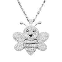 Thumbnail for 14k White Gold Bumblebee Pendant 3 ctw