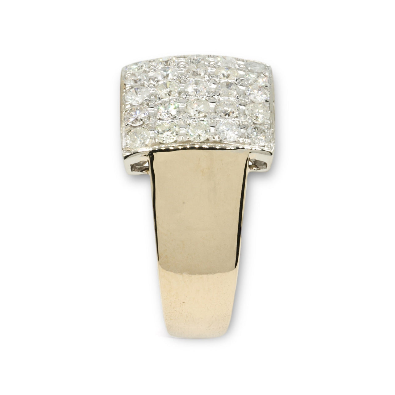 14k Yellow Gold Square Diamond Ring 1.25 ctw