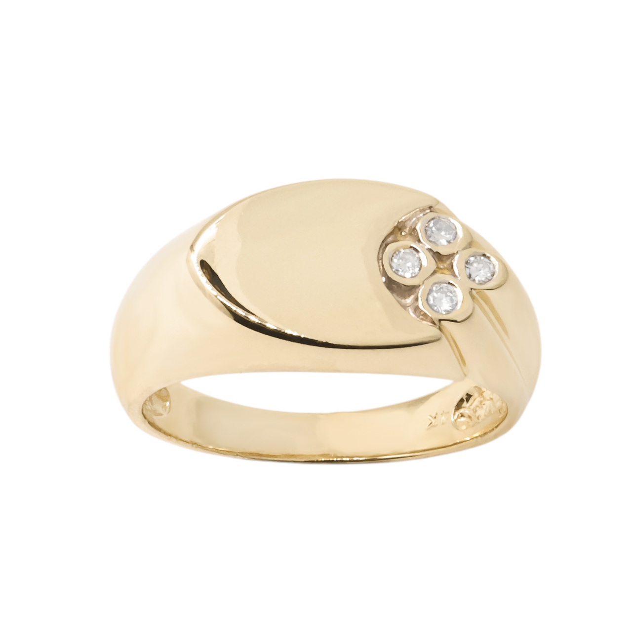 10k Yellow Gold Diamond Mens Ring 0.06 ctw