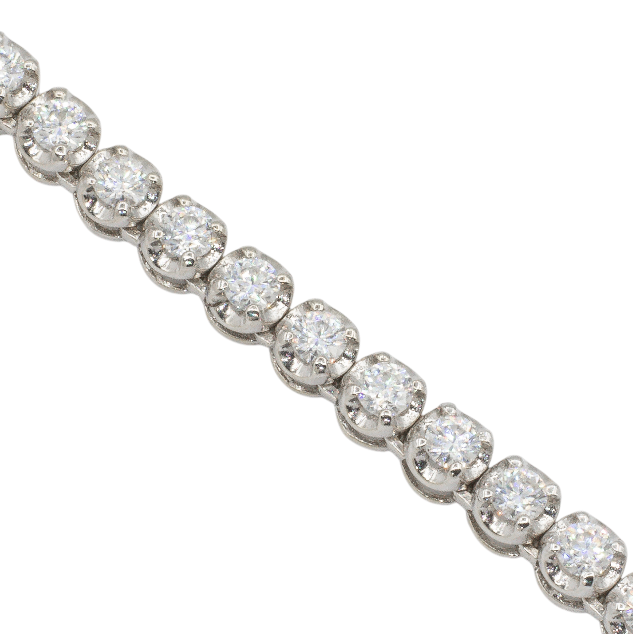 14k White Gold Lab Diamond Buttercup Tennis Chain 5.29 ctw 9mm