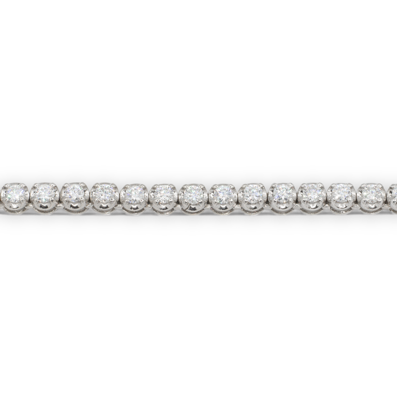 14k White Gold Lab Diamond Buttercup Tennis Chain 5.29 ctw 9mm