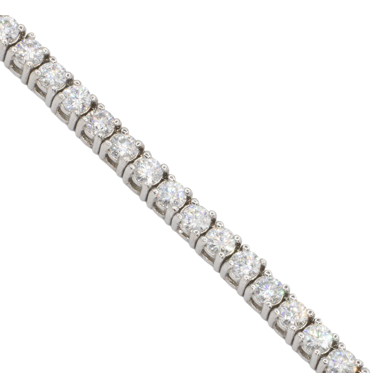 14k White Gold Lab Diamond Tennis Chain 7.40 ctw 2mm