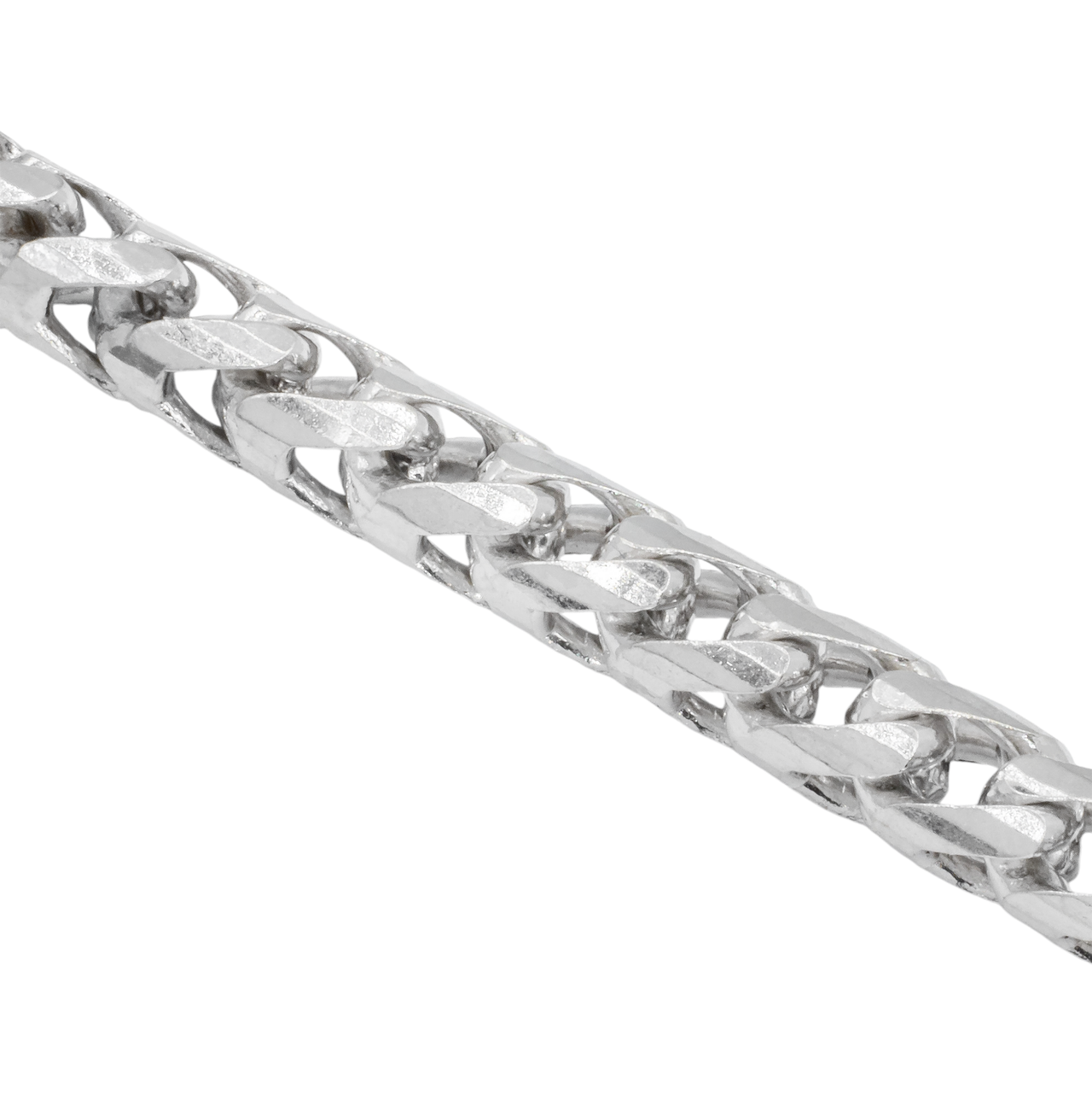 14k White Gold Franco Chain 25in 7mm