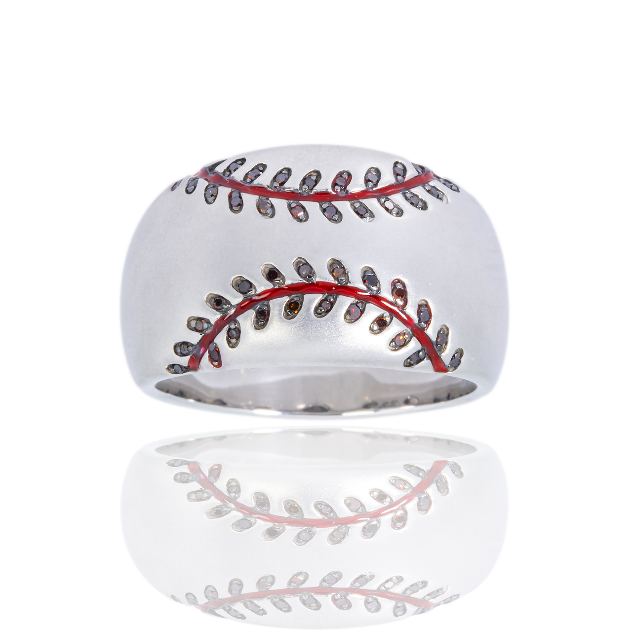 Pure .925 Sterling Silver Baseball Ring