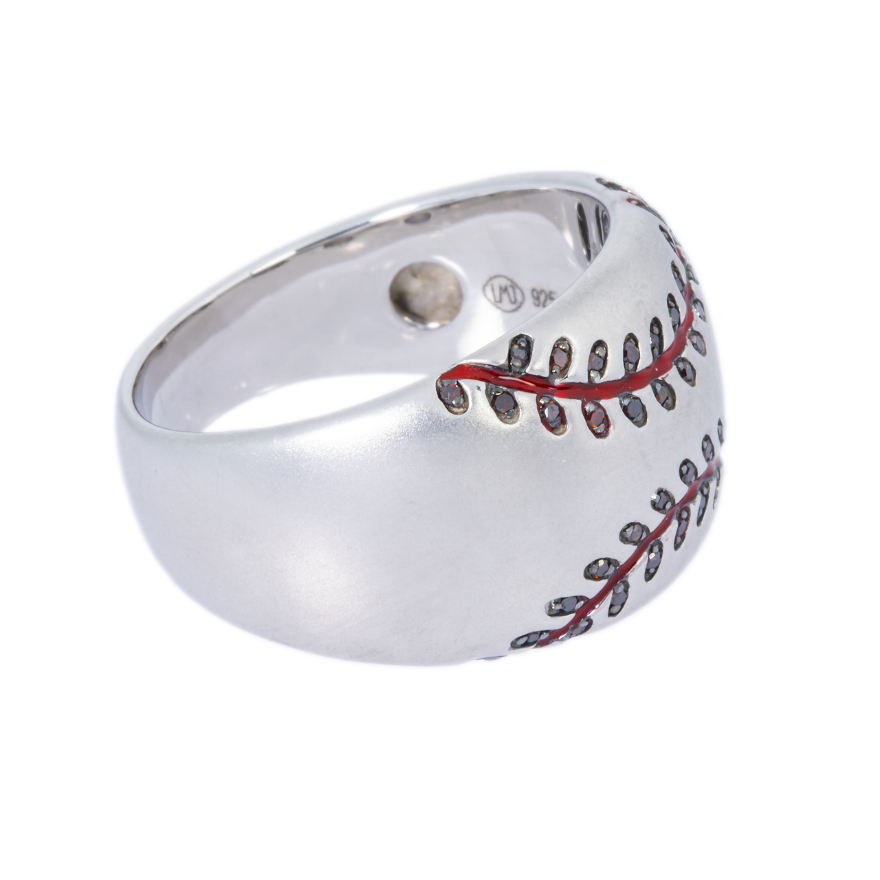 Pure .925 Sterling Silver Baseball Ring