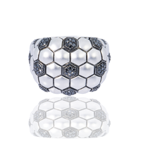 Thumbnail for Pure .925 Sterling Silver Soccer Ball Ring