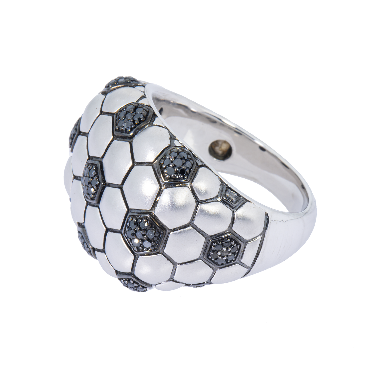 Pure .925 Sterling Silver Soccer Ball Ring