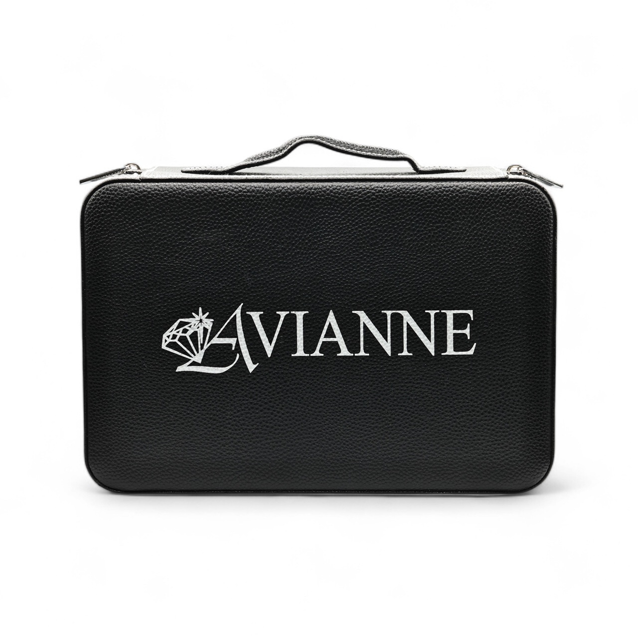 Black Avianne & Co. Leather Luxury World Traveler Jewelry & Watch Case