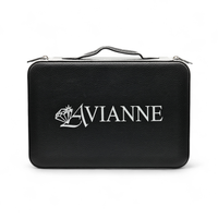 Thumbnail for Black Avianne & Co. Leather Luxury World Traveler Jewelry & Watch Case