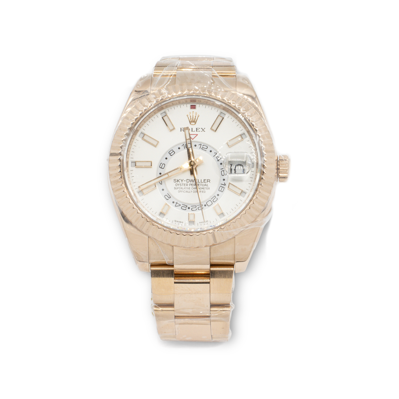 Rolex 326935 Sky-Dweller Rose Gold White Index Dial Watch