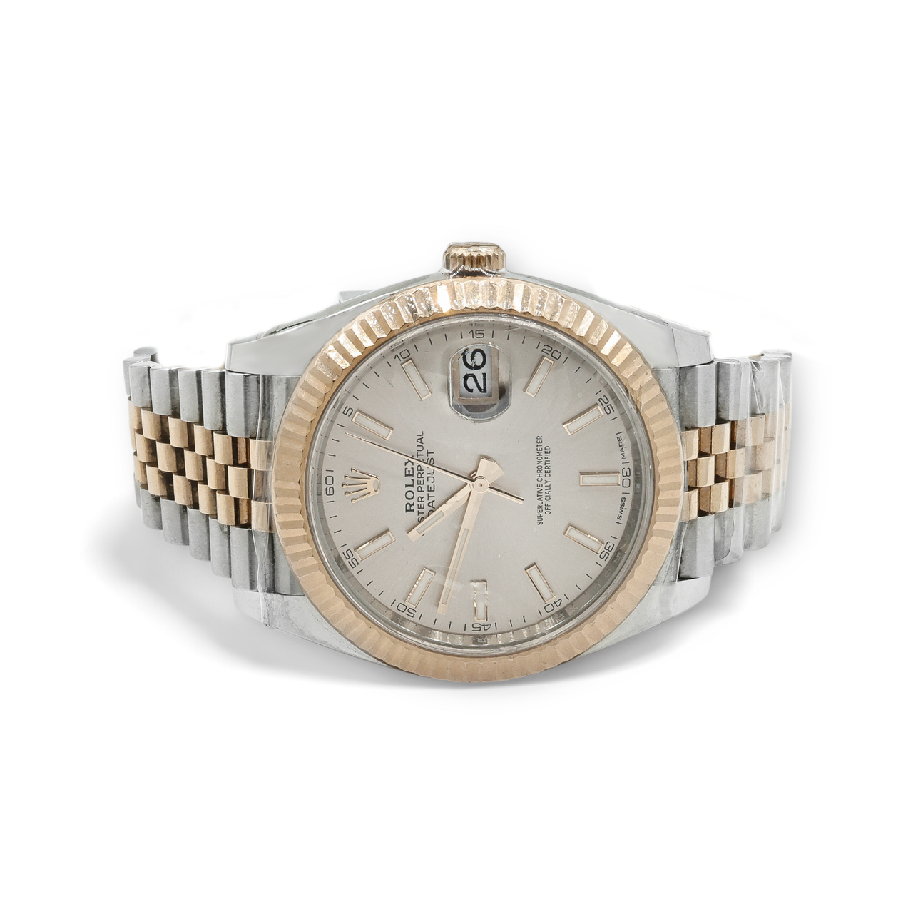 Rolex Datejust 41 stainless Steel and Rose Gold Jubilee Sundust Index Dial Watch 126331