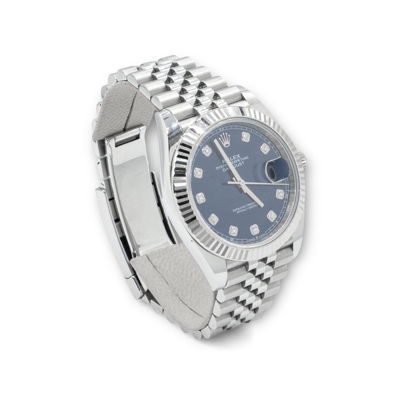 Rolex Datejust 41MM Blue Diamond Steel and White Gold Jubilee Watch 126334