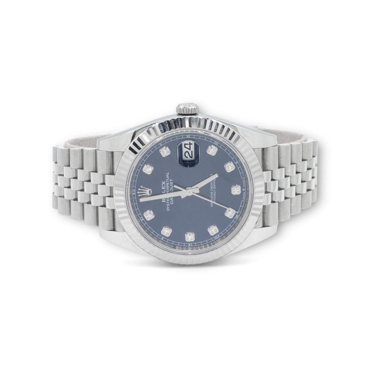 Rolex Datejust 41MM Blue Diamond Steel and White Gold Jubilee Watch 126334