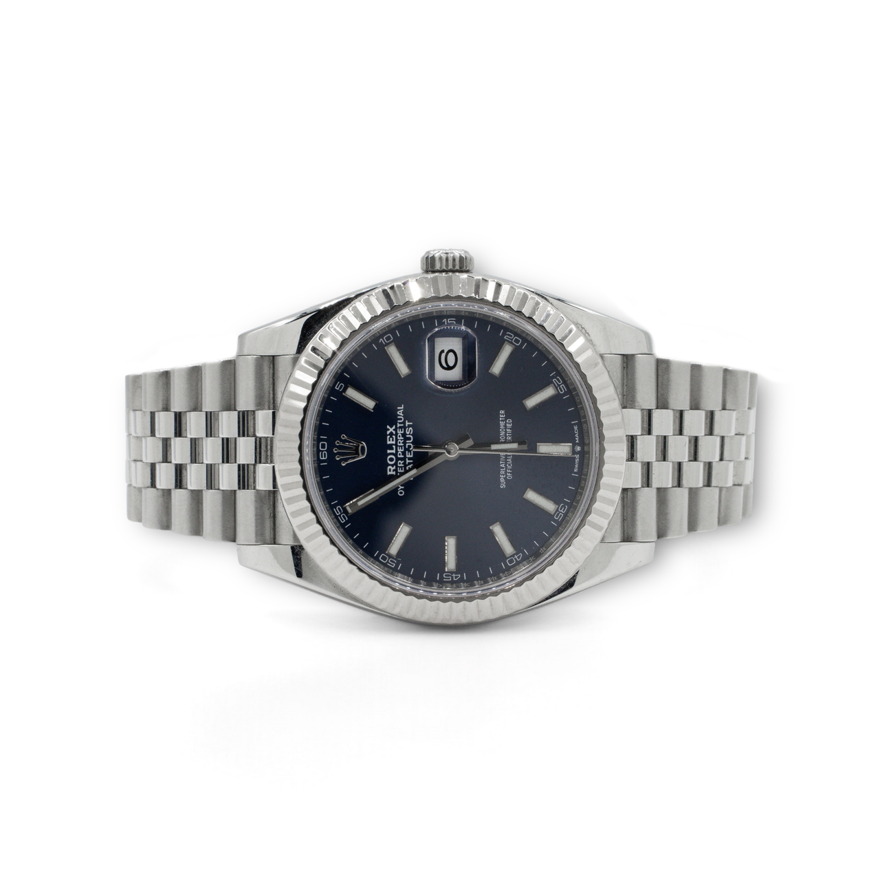 Rolex Datejust 41MM Blue Diamond Steel and White Gold Jubilee Watch 126334