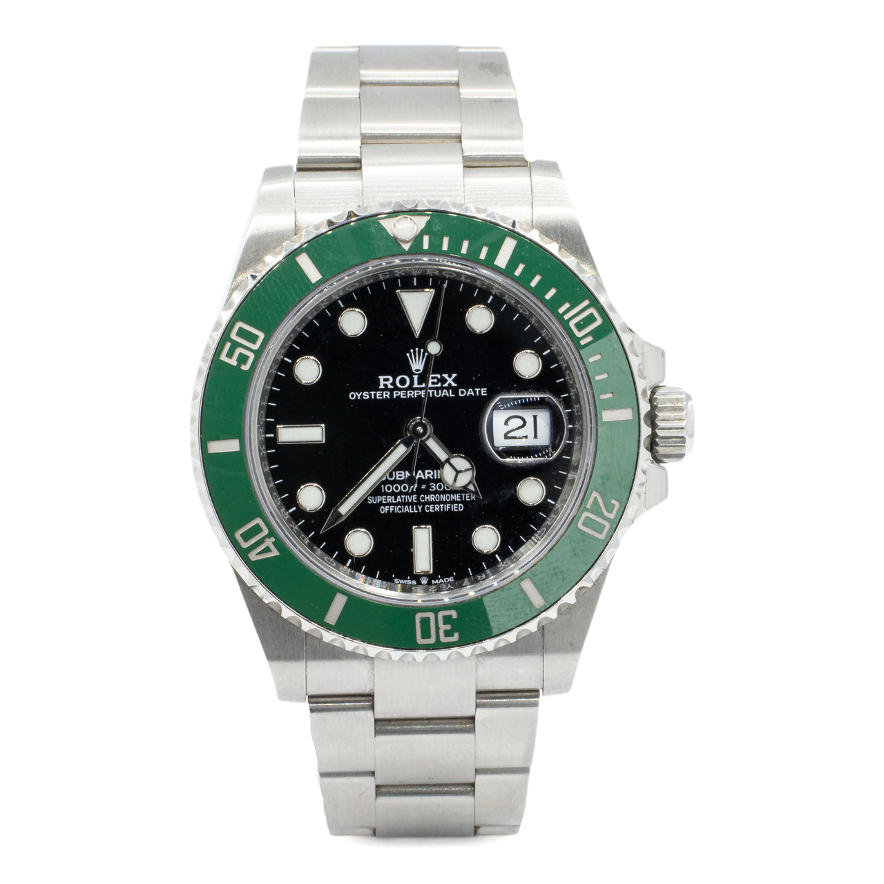 Rolex Submariner Oyster Starbucks Green Bezel Black Index Dial 126610LV