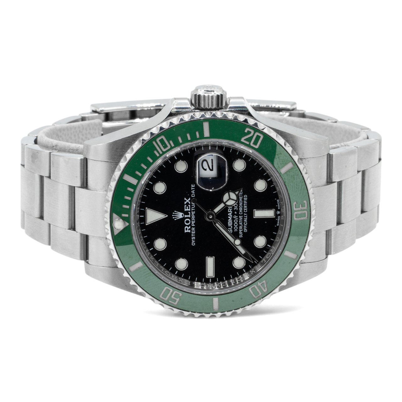 Rolex Submariner Oyster Starbucks Green Bezel Black Index Dial 126610LV