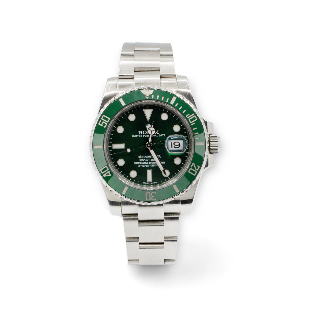 Rolex Submariner Stainless Steel Hulk Green Dial Watch 116610LV