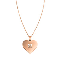 Thumbnail for 14K Rose Gold Heart Shaped Memory Pendant 2.82ctw