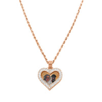 Thumbnail for 14K Rose Gold Heart Shaped Memory Pendant 2.82ctw