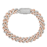 Thumbnail for 14k Two Tone Pave Cuban Bracelet