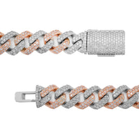 Thumbnail for 14k Two Tone Pave Cuban Bracelet