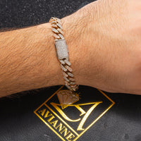 Thumbnail for 14k Two Tone Pave Cuban Bracelet