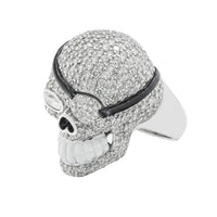 Thumbnail for 14K White Gold Diamond Pirate Skull Ring