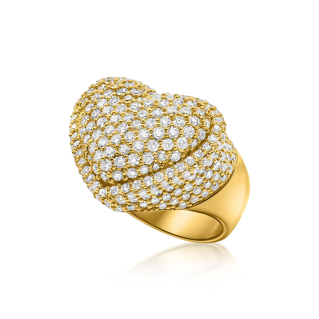 14K Yellow Gold Minimalist Diamond Heart Ring