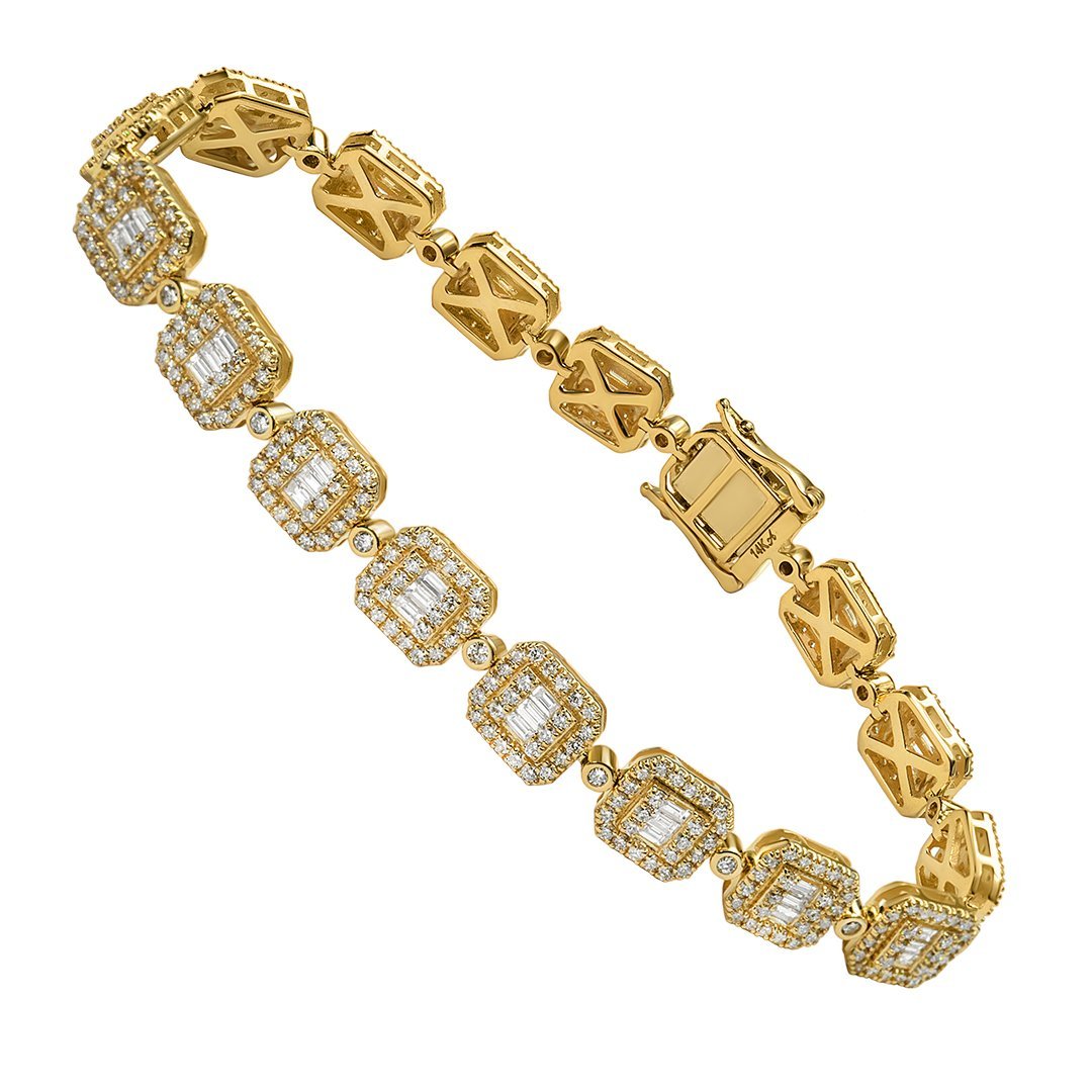 14kt Two-Tone Gold Men's Diamond Bracelet - Silver Spring Jewelers