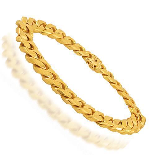 18k Gold Bracelet Chain for Men, Cuban Link Mens Bracelet Chain