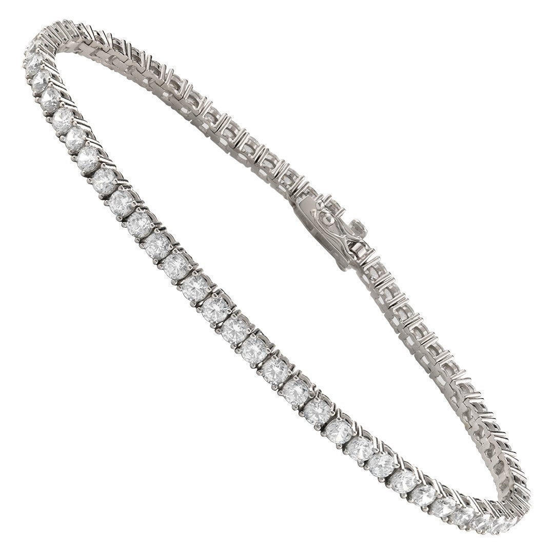 10.33ctw Coco and White Diamond 10K Gold 5-Row Tennis Bracelet - 1TZGNA