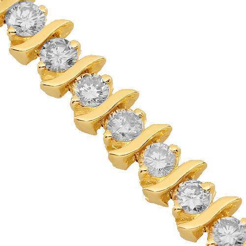 RenaMarie Jewelers - 14K YELLOW GOLD MIRACLE SET DIAMOND TENNIS BRACELET