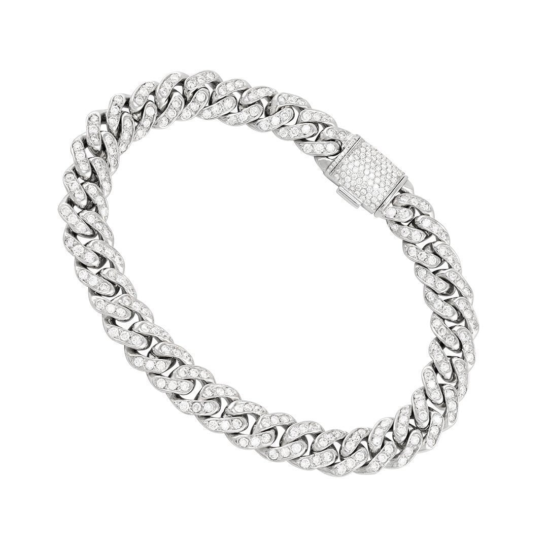 GLD Link Bracelet - 8.5mm, Size 9, 14K White - The GLD Shop