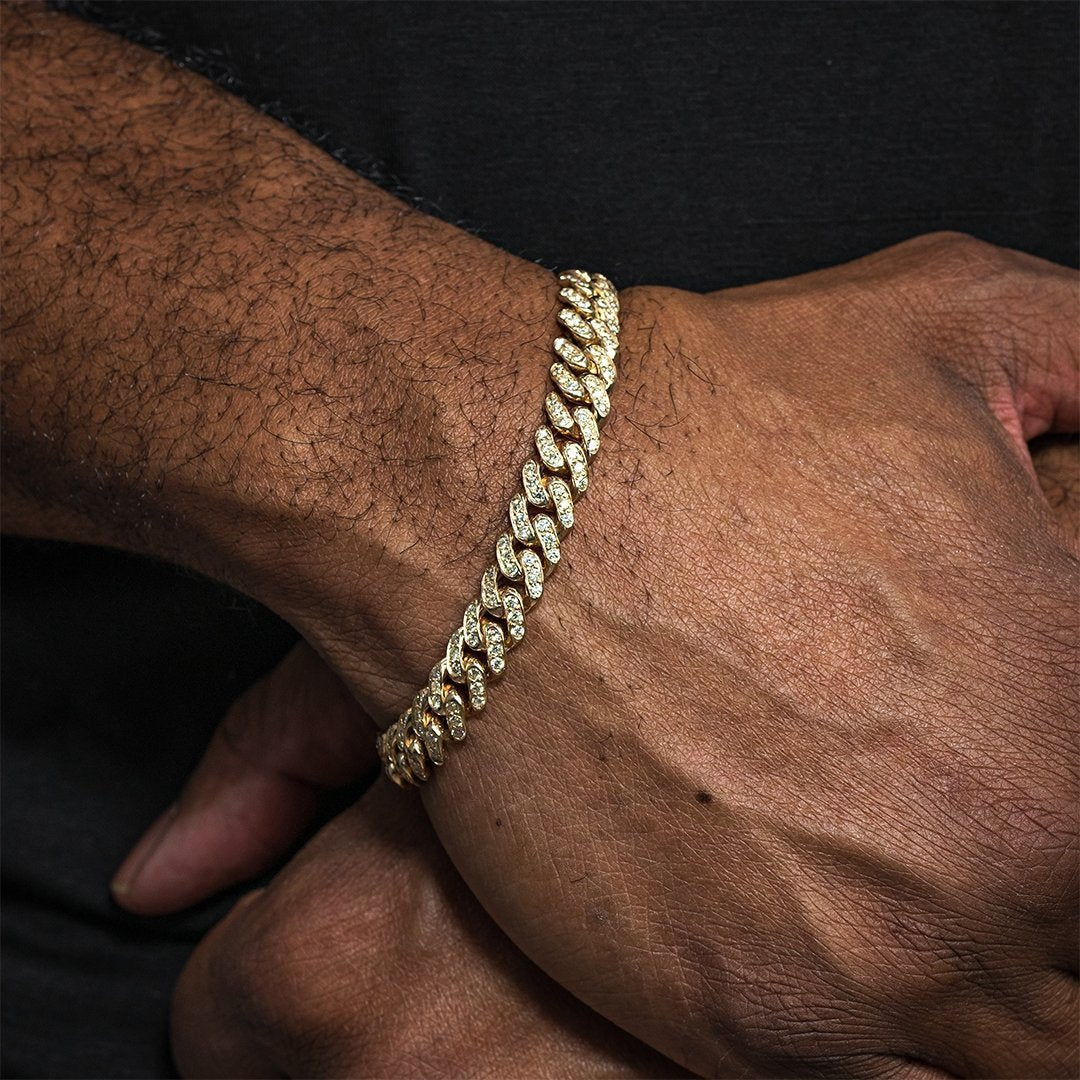 Gold and Diamond Cuban Link Bracelet