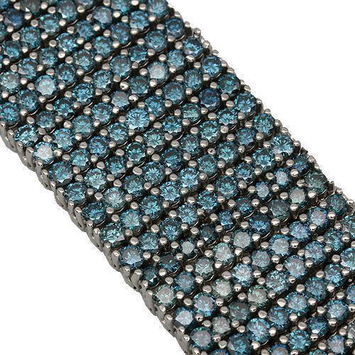 14K White Solid Gold Blue Diamond Mens Bracelet 64.35 Ctw – Avianne Jewelers