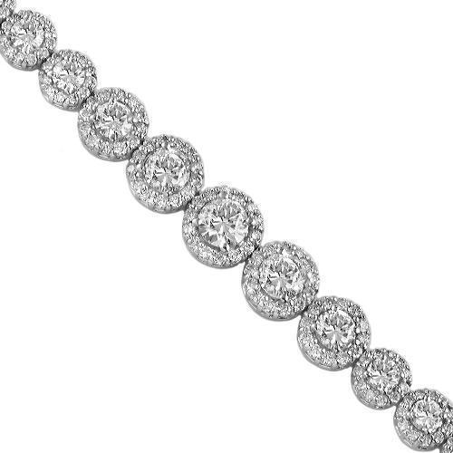 14K White Solid Gold Womens Diamond Bracelet 8.59 Ctw