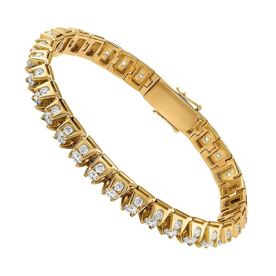 14k Yellow Gold Diamond Tennis Bracelet with Side Stones 8 mm 11 Ctw ...