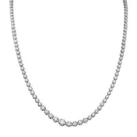 Thumbnail for 14K White Solid Gold Womens Diamond Necklace 2.79 Ctw