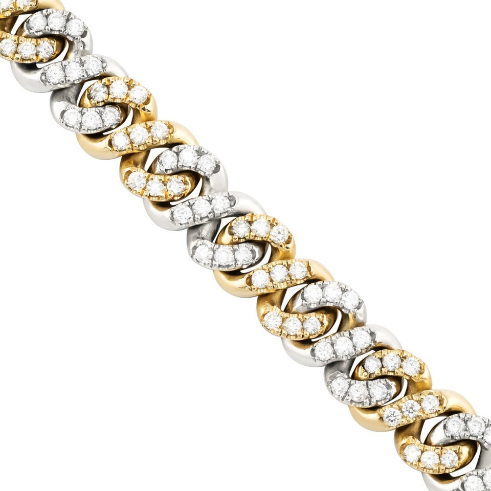 14k Tri Tone Gold Diamond Cuban Chain 11.42 Ctw – Avianne Jewelers