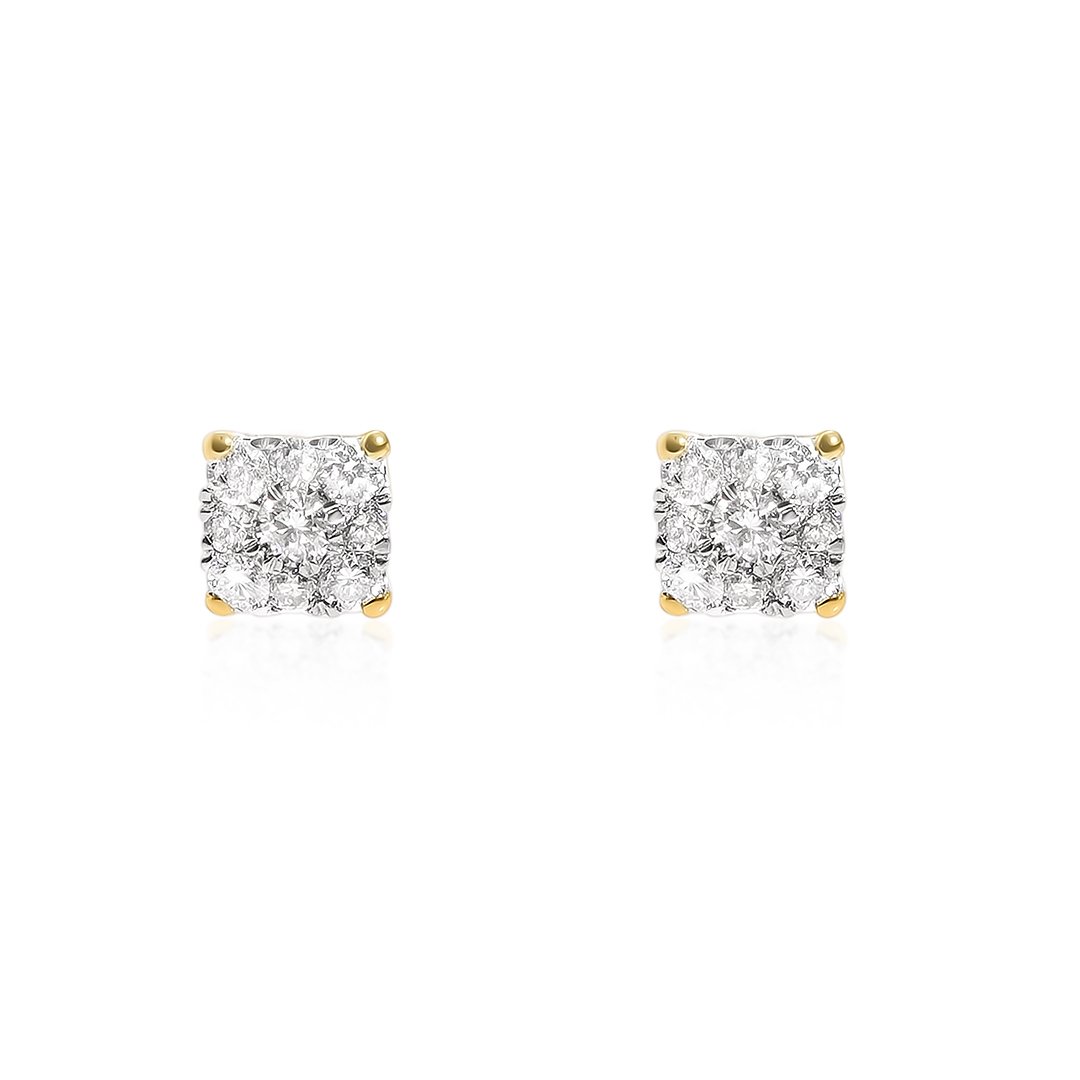 10K Solid Yellow Gold Diamond Stud Earrings 0.11 Ctw – Avianne Jewelers