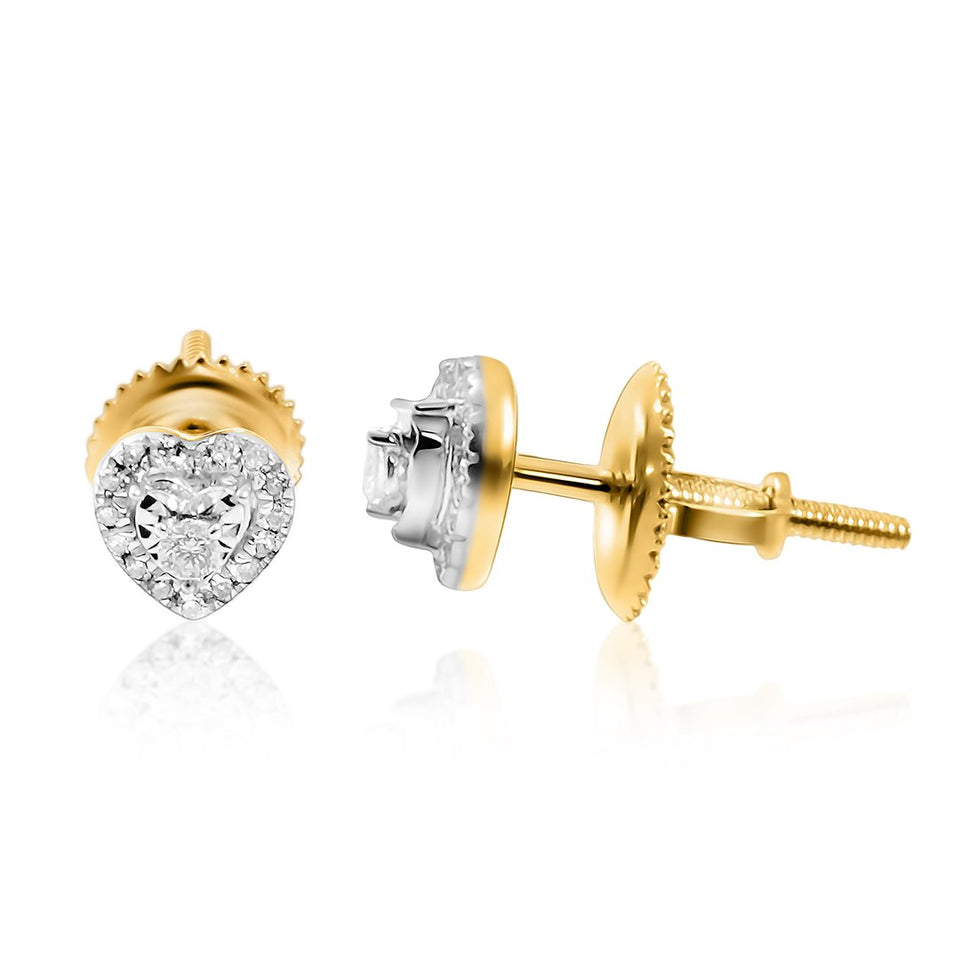 10K Solid Yellow Gold Diamond Stud Earrings 0.11 Ctw – Avianne Jewelers